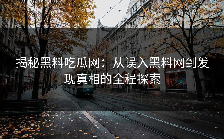 揭秘黑料吃瓜网：从误入黑料网到发现真相的全程探索