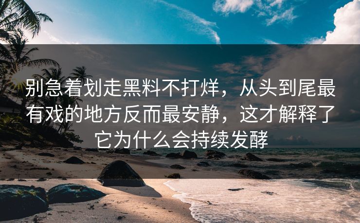 别急着划走黑料不打烊，从头到尾最有戏的地方反而最安静，这才解释了它为什么会持续发酵