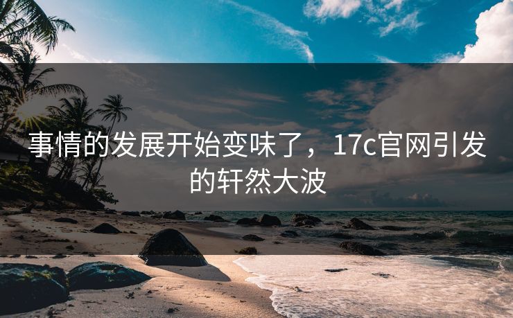 事情的发展开始变味了，17c官网引发的轩然大波